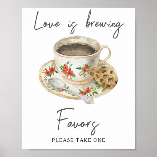 Bruidsfeest favors koffie, neem er een poster (Voorkant)
