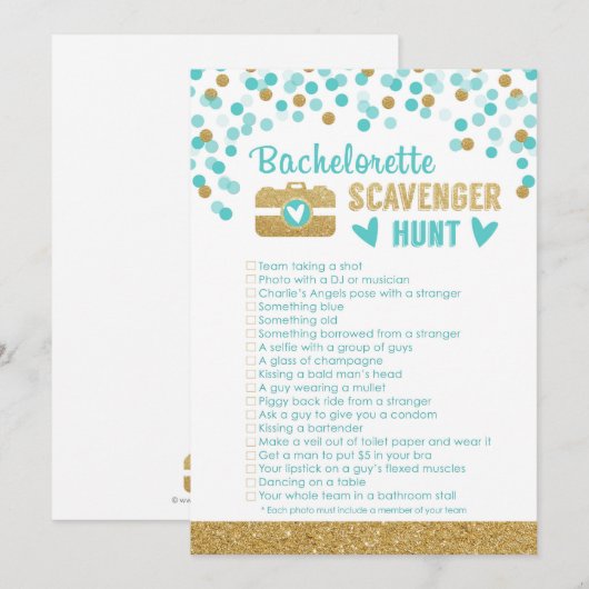 Bruidsfeest Feest Foto Schatzoekspel (Voorkant / Achterkant)