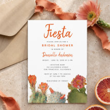 Bruidsfeest Fiesta Cactus Bloemen Waterverf