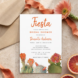 Bruidsfeest Fiesta Cactus Bloemen Waterverf Kaart