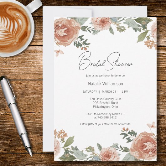 Bruidsfeest Florale Elegantie Kaart