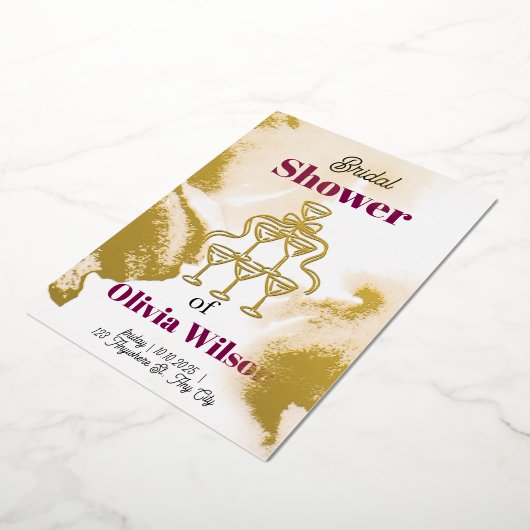 Bruidsfeest Folie Uitnodiging (Gedraaid)