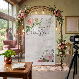 Bruidsfeest Foto Achtergrond Bloemen Hout Lichtjes Stof