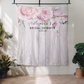 Bruidsfeest Foto Achtergrond Bloemen Roestig Hout Wandkleed