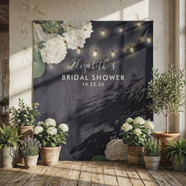 Bruidsfeest Foto Achtergrond Bloemen Slingers Wandkleed