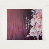 Bruidsfeest Foto Achtergrond Boho Bloemen Burgundy Wandkleed (Voorkant (horizontaal))