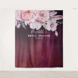 Bruidsfeest Foto Achtergrond Boho Bloemen Burgundy Wandkleed