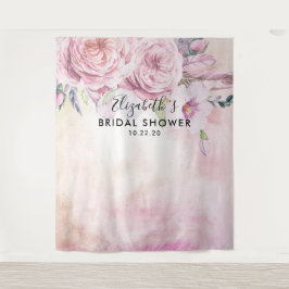 Bruidsfeest Foto Achtergrond Boho Bloemen Veren Wandkleed