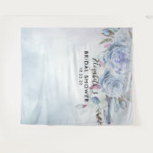 Bruidsfeest Foto Achtergrond Boho Bloemen Veren Wandkleed (Voorkant (horizontaal))