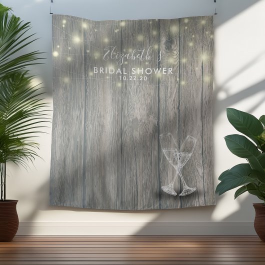 Bruidsfeest Foto Achtergrond Champagne Glas Hout Wandkleed