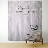 Bruidsfeest Foto Achtergrond Champagne Glas Hout Wandkleed (In situ)