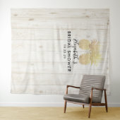 Bruidsfeest Foto Achtergrond Gouden Ananas Koppel Wandkleed (In Situ (horizontaal))