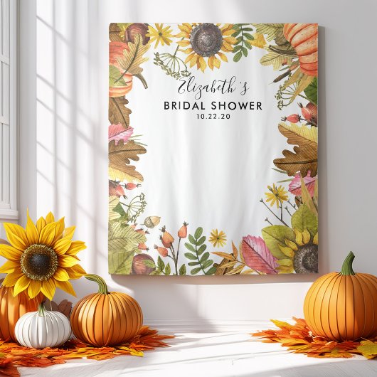 Bruidsfeest Foto Achtergrond Herfstbladeren Pompoe Wandkleed