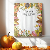Bruidsfeest Foto Achtergrond Herfstbladeren Pompoe Wandkleed
