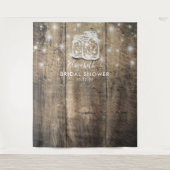 Bruidsfeest Foto Achtergrond Hout Mason Jar Lichte Wandkleed (Voorkant)