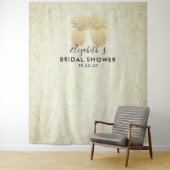 Bruidsfeest Foto Achtergrond Modern Gouden Ananas Wandkleed (In situ)