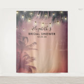 Bruidsfeest Foto Achtergrond Zomer Palmboom Wandkleed (Voorkant)