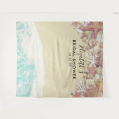 Bruidsfeest Foto Achtergrond Zomer Strand Zeester Wandkleed (Voorkant (horizontaal))