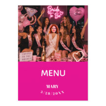Bruidsfeest Foto Menu Roze