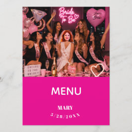 Bruidsfeest Foto Menu Roze