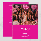 Bruidsfeest Foto Menu Roze (Voorkant / Achterkant)