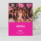 Bruidsfeest Foto Menu Roze (Staand voorkant)