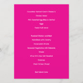 Bruidsfeest Foto Menu Roze (Achterkant)