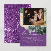 Bruidsfeest Foto Paarse Bloemen Verjaardag Meisjes Kaart (Voorkant / Achterkant)