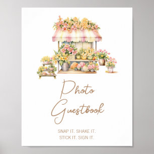 Bruidsfeest Fotogastenboek 'Lente Liefde in Bloei' Poster