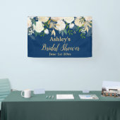 Bruidsfeest Fotohokje Navy & Goud Bloemstuk Prop Spandoek (Beurs)