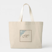 Bruidsfeest Frans Blauw Fleur de Lis Monogram Grote Tote Bag (Achterkant)