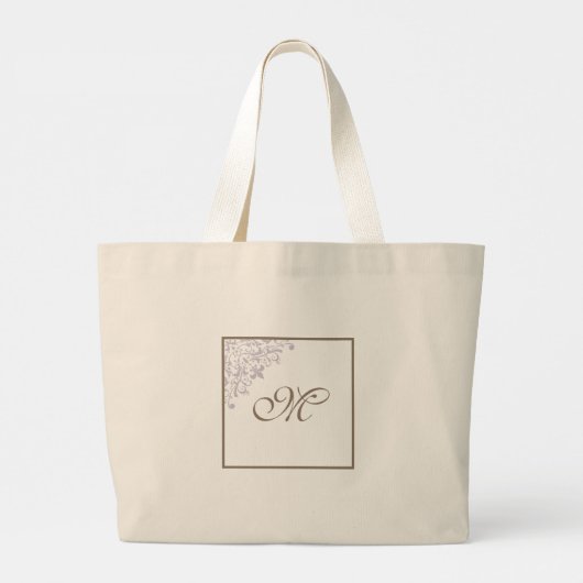 Bruidsfeest Franse Fleur de Lis Monogram Grote Tote Bag (Achterkant)