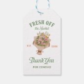 Bruidsfeest 'Fresh Off The Market' Boerenmarkt Cadeaulabel (Achterkant)