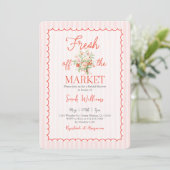 Bruidsfeest 'Fresh Off the Market' Kaart (Staand voorkant)