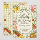 Bruidsfeest 'Fresh Off the Market' Kaart (Voorkant / Achterkant)