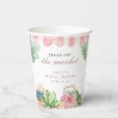 Bruidsfeest 'Fresh Off The Market' Papieren Bekers (Achterkant)