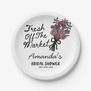 Bruidsfeest 'Fresh Off The Market' Papieren Bordje