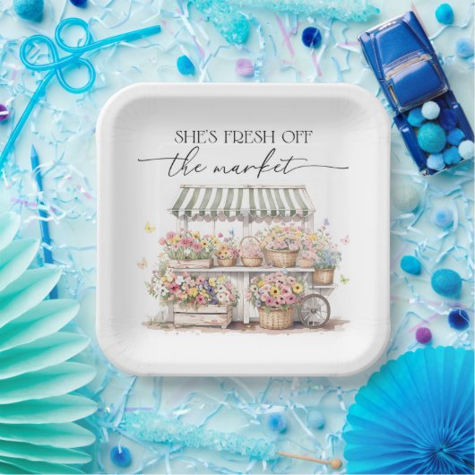 Bruidsfeest 'Fresh Off The Market'  Papieren Bordje (Feest)