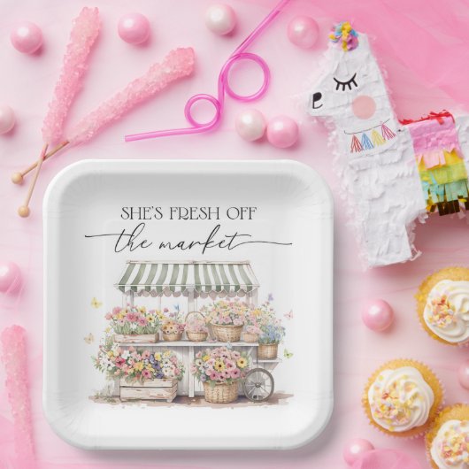 Bruidsfeest 'Fresh Off The Market' Papieren Bordje (Feest)
