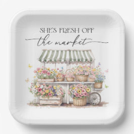 Bruidsfeest 'Fresh Off The Market'  Papieren Bordje