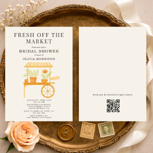 Bruidsfeest 'Fresh Off the Market' QR Code Kaart