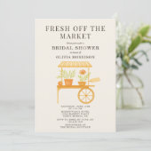 Bruidsfeest 'Fresh Off the Market' QR Code Kaart (Staand voorkant)