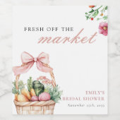 Bruidsfeest 'Fresh Off The Market' Wijn Etiket (Enkel label)