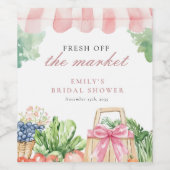 Bruidsfeest 'Fresh Off The Market' Wijn Etiket (Enkel label)