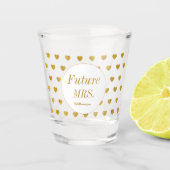 Bruidsfeest Geel Wit Toekomstige Mevrouw  Shot Glas (Voorkant)