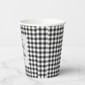 Bruidsfeest geruit Zwart Wit Gingham Papieren Bekers (Links)