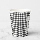 Bruidsfeest geruite zwart-wit Gingham Papieren Bekers (Rechts)