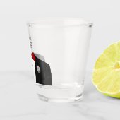 Bruidsfeest geschenk voor bruidsjonker Rood lint S Shot Glas (Rechts)