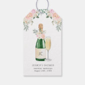 Bruidsfeest giftlabels met Bloemen & Prosecco Cadeaulabel (Achterkant)