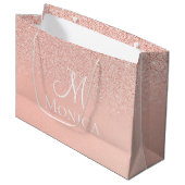 Bruidsfeest Glitter Baby Roze Monogram Cadeautas (Voorkant Gekanteld)